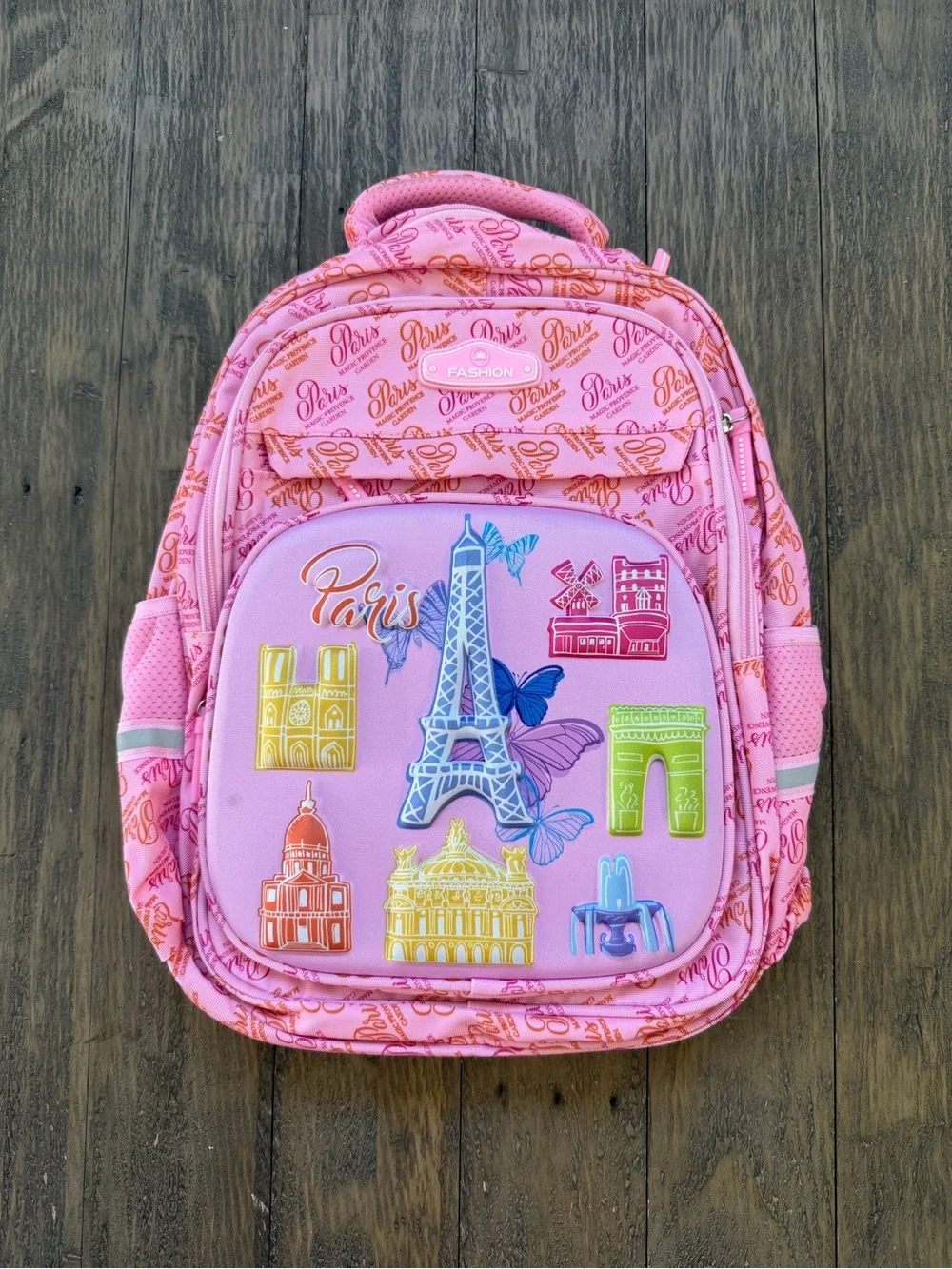 Kids Pink Paris Backpack New